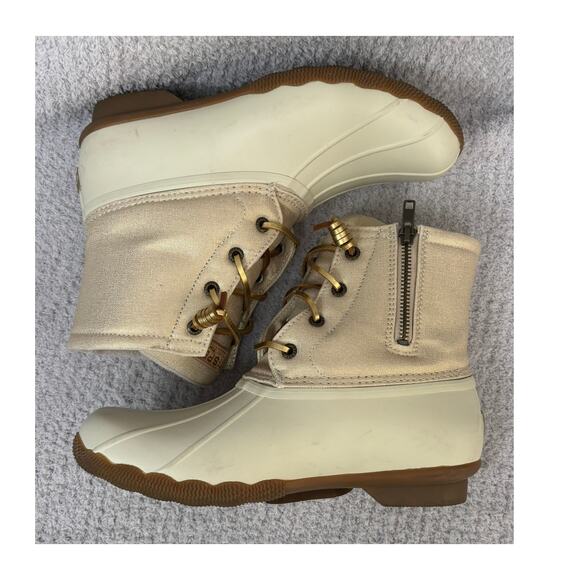Sperry Women's Cream Gold Rain Snow Boots Size 9 #62139 - Picture 5 of 8